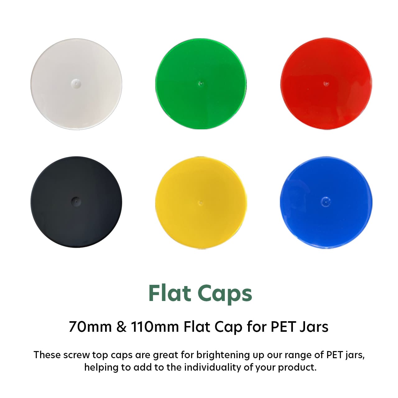 Flat Caps for PET Jars