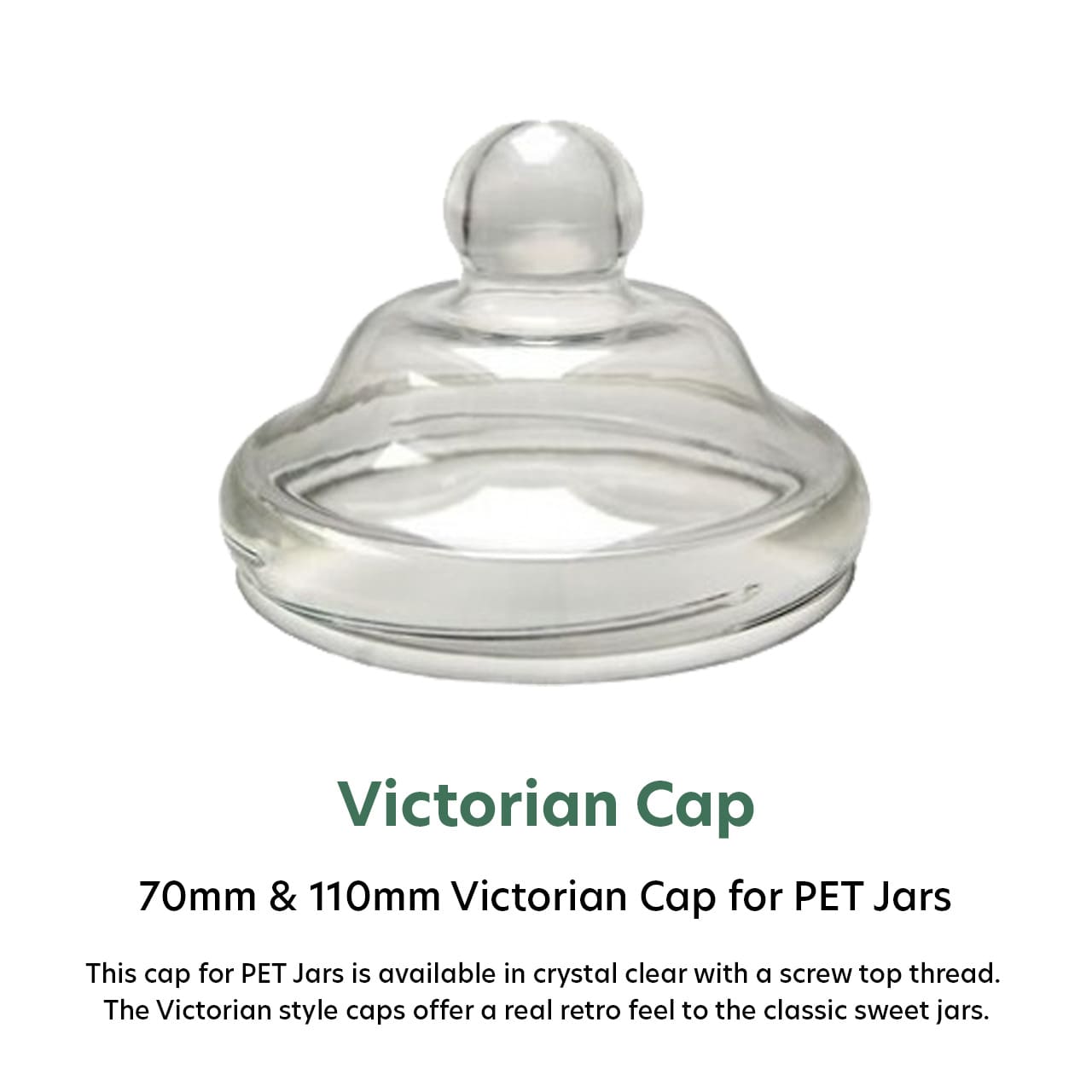 Victorian cap for PET jars