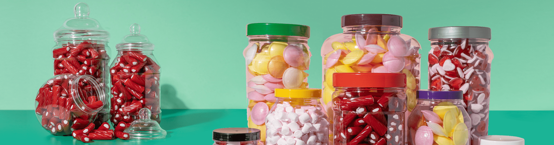 Plastic PET Jars Taylor Davis Sweet Jars Victorian Caps